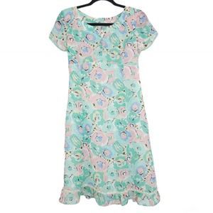 Compagna Womens Dress Vtg Korean Floral Coquette Mini Cottagecore Prairie Sz S